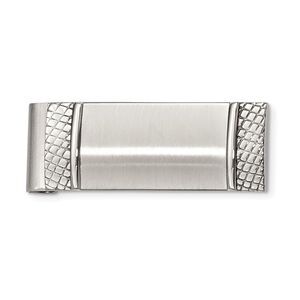 Brushed and Textured Spring Loaded Stainless Steel Money Clip